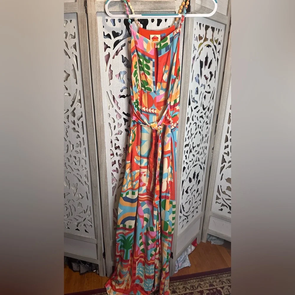 Farm Rio Cutout Halter Jumpsuit - Picture 8 of 9